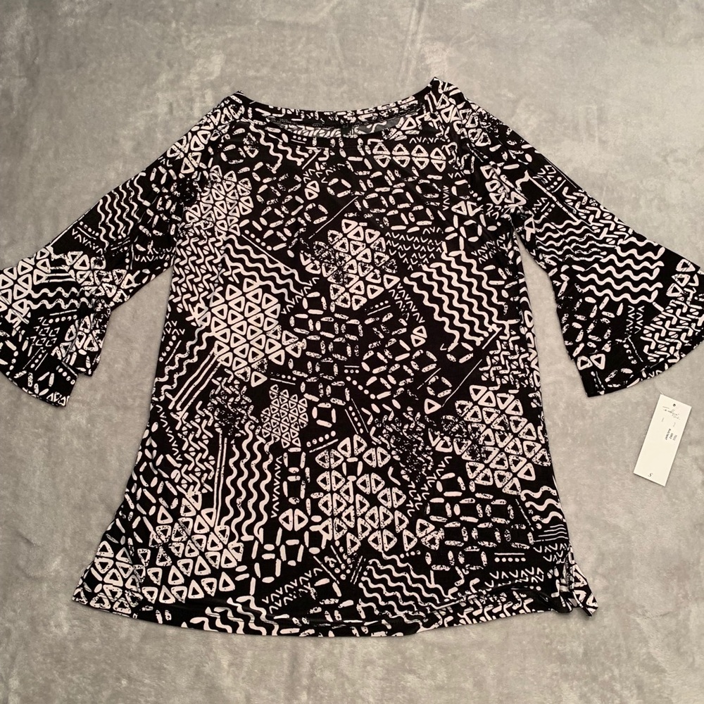 Black and Gray Tunic Top